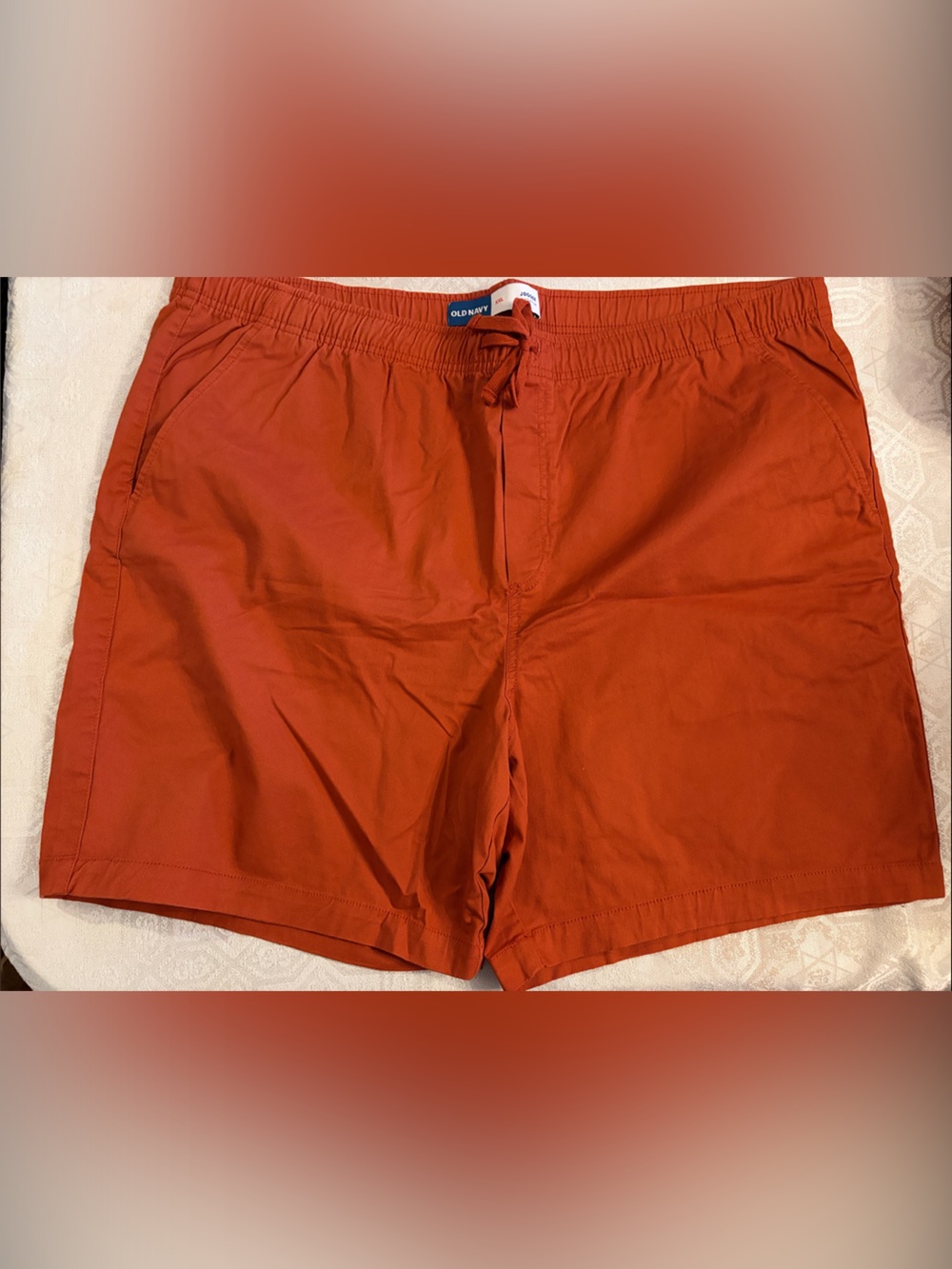 Old Navy Men's Rust Orange Elastic-Waist Athletic Shorts